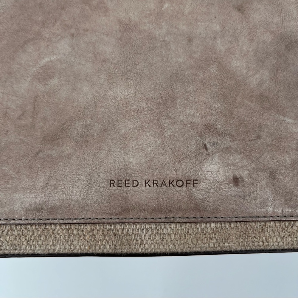 Reed Krakoff Boxer Gray Linen and Leather Tote - Picture 3 of 12
